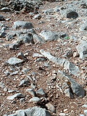 A path in a mountainous area with granite rocks