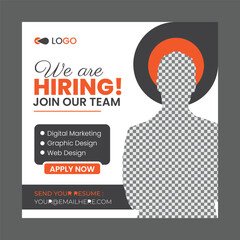 We are hiring job vacancy web banner and social media post design template