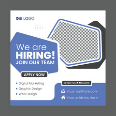 We are hiring job vacancy web banner and social media post design template