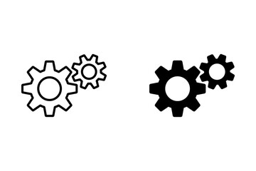 Gear icon set. Gear Settings symbol, cogwheel. Functions symbol. Settings icon vector Illustration.	