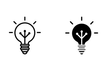 Lamp icons set. Light bulb icon set on white background. Eps 10	
