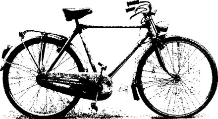 High contrast vintage bicycle art for retro design projects