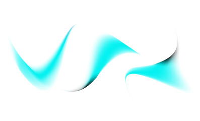 Abstract flowing neon turquoise light trails on a dark black background