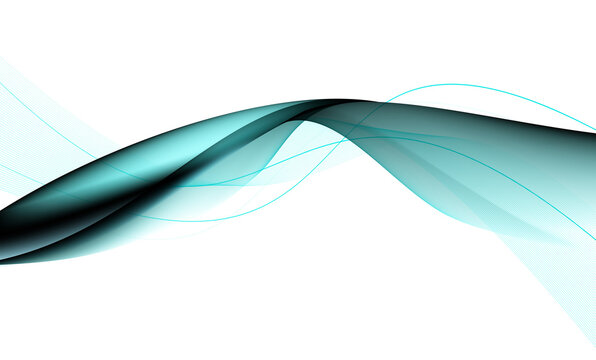 Abstract teal green wave flowing through dark space with digital particles - Powered by Adobe