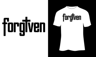 Minimalist “Forgiven” Typography with Cross Symbol Christian T-Shirt Design