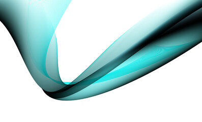 Abstract teal light trails flowing in darkness with textured patterns