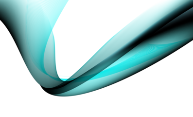 Abstract teal light trails flowing in darkness with textured patterns