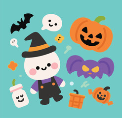 cute character  and things of haloween set-v2.eps