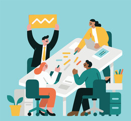 modern flat design illustration, office meeting.eps