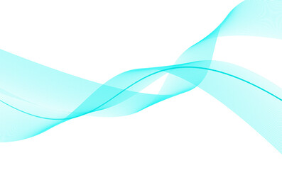 Abstract flowing neon blue light lines on a dark background