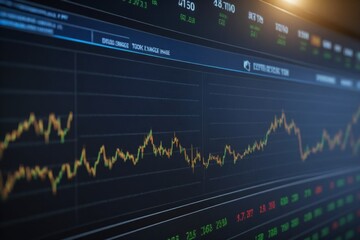 Dynamische Finanzdaten und Aktienkursdiagramme auf einem Bildschirm