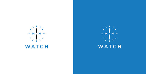 Initial logo watch frame logo design template