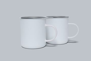 Blank Enamel Mug Mockup White