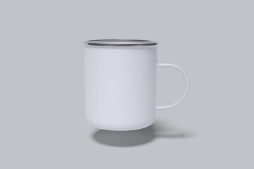 Blank Enamel Mug Mockup White