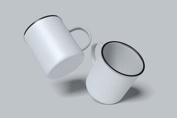 Blank Enamel Mug Mockup White