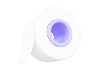 3D render Tissue scroll icon on isolated background. product sanitary disposable comfort. Minimal cartoon style. illustration design element