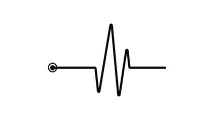 Dynamic heartbeat line art for medical presentations and healthcare marketing, an abstract symbol of life and wellness on a clean white backdrop.