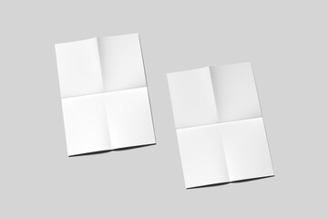 Blank A4 Flyer Brochure Mockup White