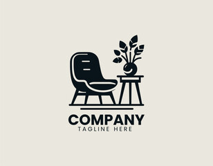 Decor Furniture Vector Logo Illustration
