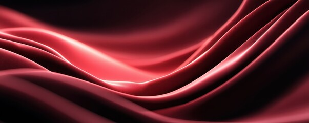 Obraz premium Elegant red gradient abstract waves — silky, flowing background for design projects