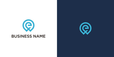 Modern Letter E and W Monogram Logo Design for Technology or Location-Based Branding