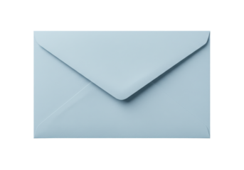 Isolated soft-blue business envelope for personal message or thank you, invitation stationery