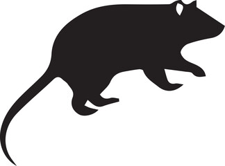 Obraz premium Silhouette of a Rat: A minimalist depiction of a rat in profile, a stark and simple portrayal of the small creature.
