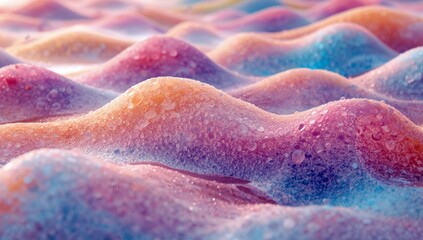 Bellezas onduladas de colores suaves en un paisaje abstracto lleno de agua y brillo