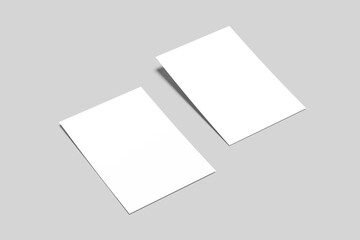 Blank A4 Flyer Brochure Mockup White