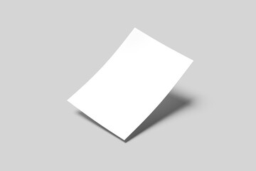 Blank A4 Flyer Brochure Mockup White