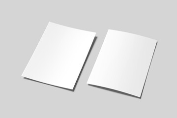 Blank A4 Flyer Brochure Mockup White