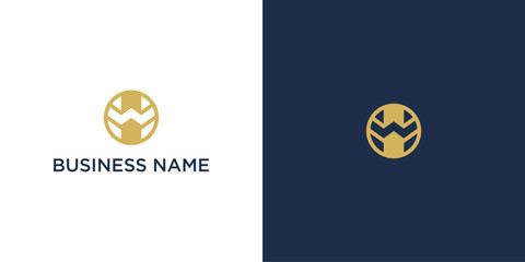 Modern HW Monogram Circle Logo Design for Corporate Branding