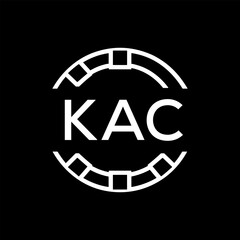 Clean Line Art Monogram Emblem for Brands, KAC Later Logo, Unique Letter  Logo with Circular Motif, 
