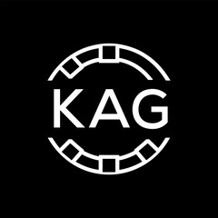 Clean Line Art Monogram Emblem for Brands, KAG Later Logo, Unique Letter  Logo with Circular Motif, 
