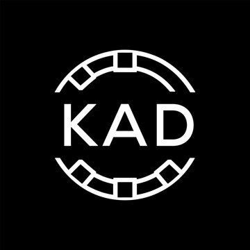 Clean Line Art Monogram Emblem for Brands, KAD Later Logo, Unique Letter  Logo with Circular Motif, 
