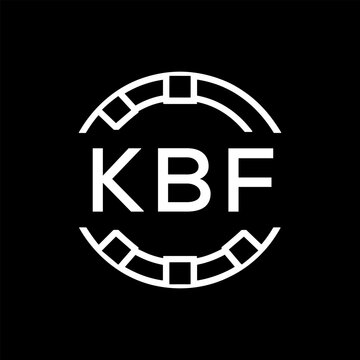 Clean Line Art Monogram Emblem for Brands, KBF Later Logo, Unique Letter  Logo with Circular Motif, 

