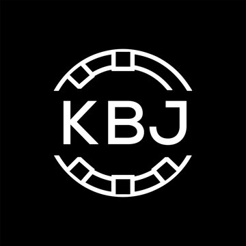 Clean Line Art Monogram Emblem for Brands, KBJ Later Logo, Unique Letter  Logo with Circular Motif, 
