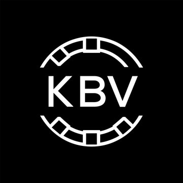 Clean Line Art Monogram Emblem for Brands, KBV Later Logo, Unique Letter  Logo with Circular Motif, 
