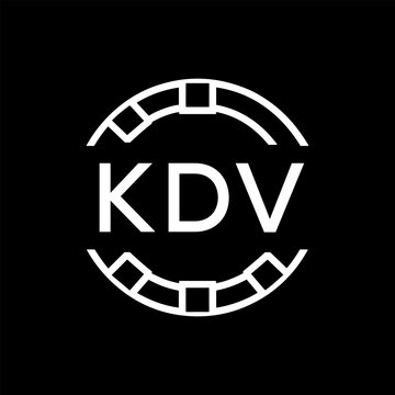 Clean Line Art Monogram Emblem for Brands, KDV Later Logo, Unique Letter  Logo with Circular Motif, 
