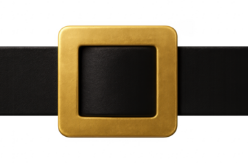 Santa claus black leather belt with golden buckle