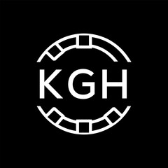 Clean Line Art Monogram Emblem for Brands, KGH Later Logo, Unique Letter  Logo with Circular Motif, 
