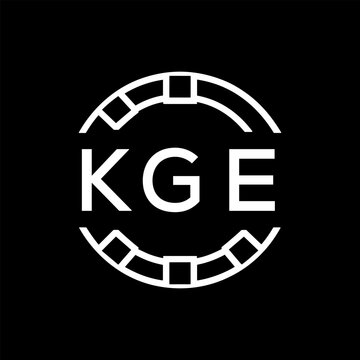 Clean Line Art Monogram Emblem for Brands, KGE Later Logo, Unique Letter  Logo with Circular Motif, 
