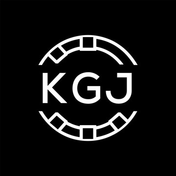 Clean Line Art Monogram Emblem for Brands, KGJ Later Logo, Unique Letter  Logo with Circular Motif, 
