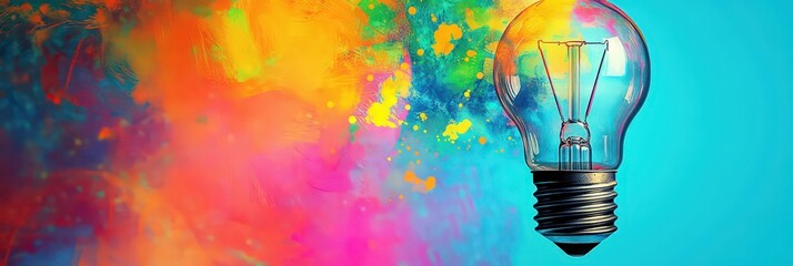 Exploding light bulb symbolizing creative breakthrough