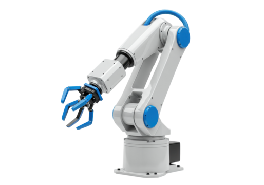 Isolated robotic arm with industrial robotic manipulator for automation, robotics industry