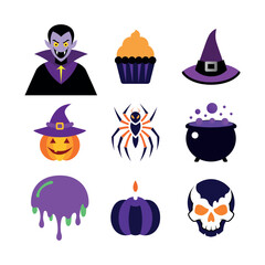 halloween icons set