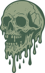 Melting Skull Vector Illustration Dripping Horror Artwork