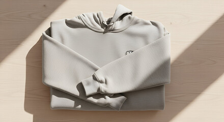 Hoodie Mockup on Table Flat Lay