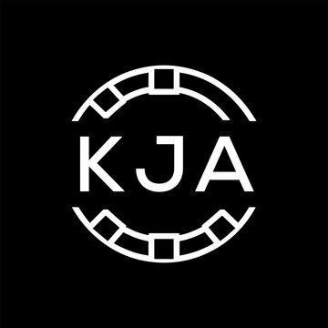 Clean Line Art Monogram Emblem for Brands, KJA Later Logo, Unique Letter  Logo with Circular Motif, 
