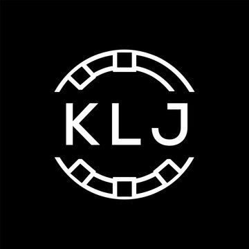 Clean Line Art Monogram Emblem for Brands, KLJ Later Logo, Unique Letter  Logo with Circular Motif, 
